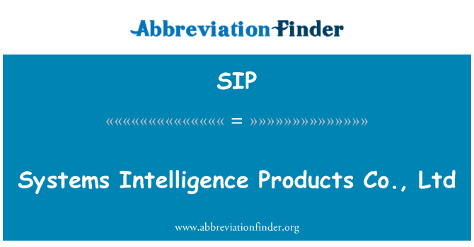 SIP: Systems Intelligence Products Co., Ltd