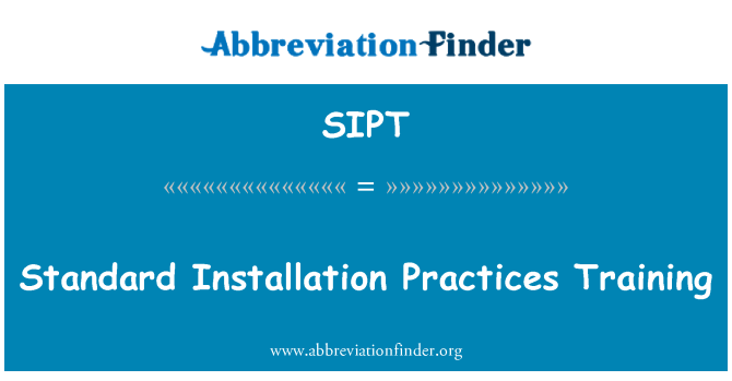 SIPT: Installazzjoni standard prattiċi tat-taħriġ