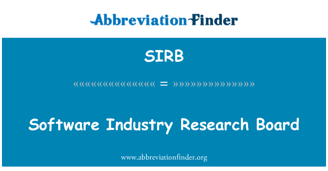 SIRB: Bord ta ' riċerka tal-industrija tas-softwer