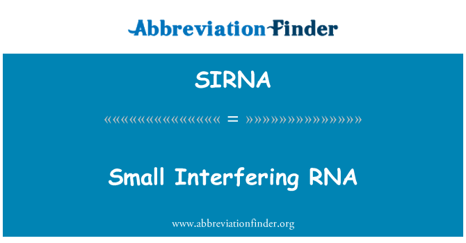 SIRNA: RNA li jinterferixxu żgħar