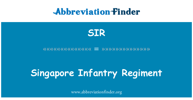 SIR: Singapor Infanterija Reġiment
