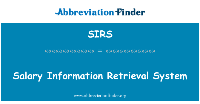 SIRS: वेतन सूचना पुनःप्राप्ति प्रणाली