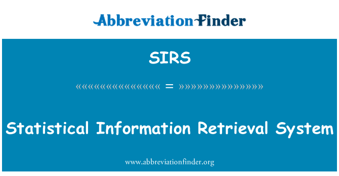 SIRS: Statistiske informationsfremfinding System