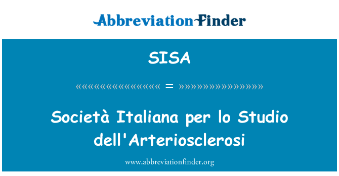 SISA: Società Italiana per lo Studio dell'Arteriosclerosi