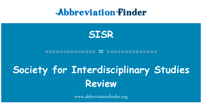 SISR: Society for Interdisciplinary Studies Review