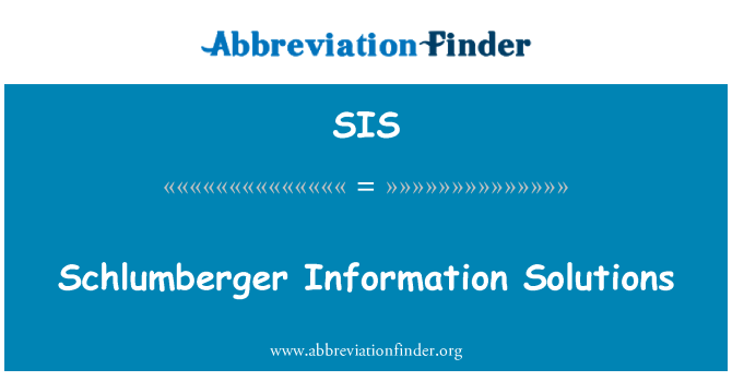 SIS: Informació de Schlumberger solucions