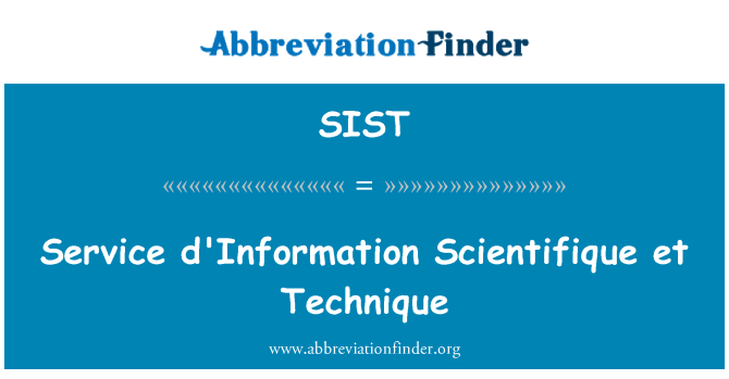 SIST: Service d'Information Scientifique et Technique