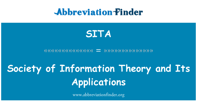 SITA: Samhälle av informationsteori och dess tillämpningar