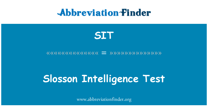 SIT: Test inteligence Slosson