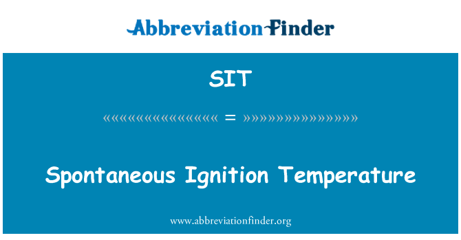 SIT: Temperatura de ignición espontánea.