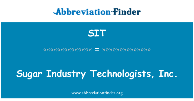 SIT: Cukr průmyslu Technology, Inc.