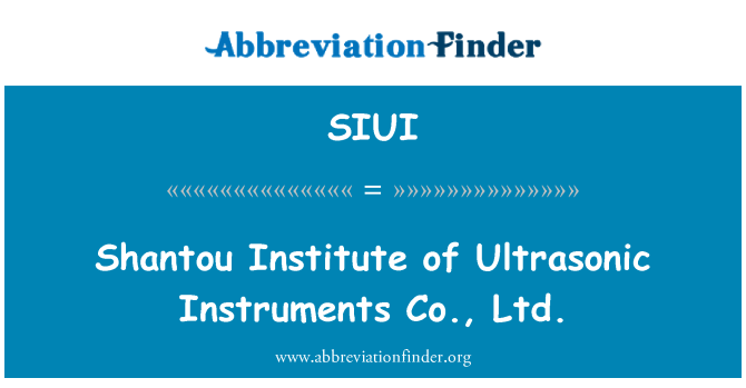 SIUI: Shantou institut ultrazvukové přístroje Co., Ltd.