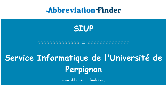 SIUP: Dịch vụ Informatique de l'Université de Perpignan