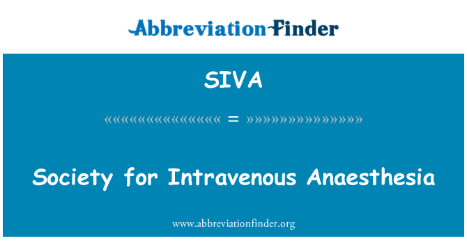 SIVA: Società per anestesia endovenosa
