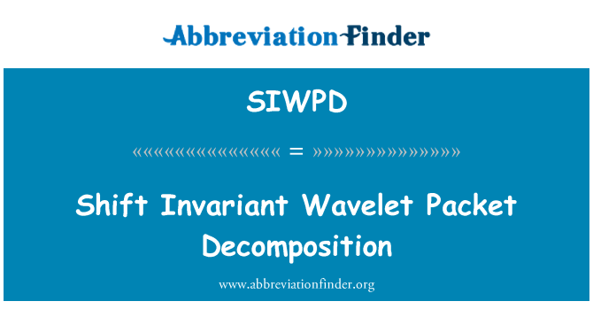 SIWPD: Dekomposizzjoni ta ' Packet Invariant Wavelet shift