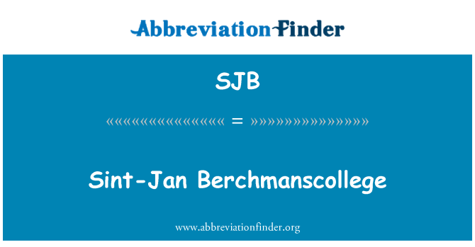SJB: Sint Jan Berchmanscollege