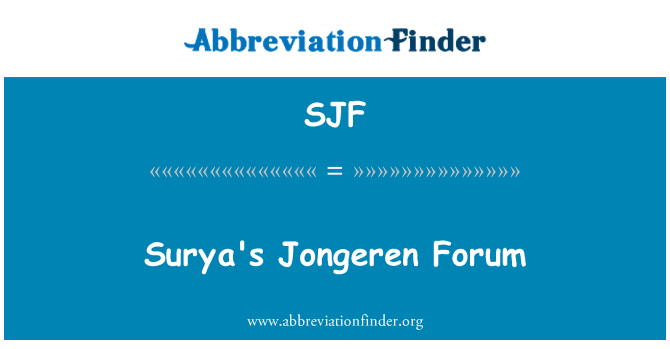 SJF: منتدى Jongeren لسوريا
