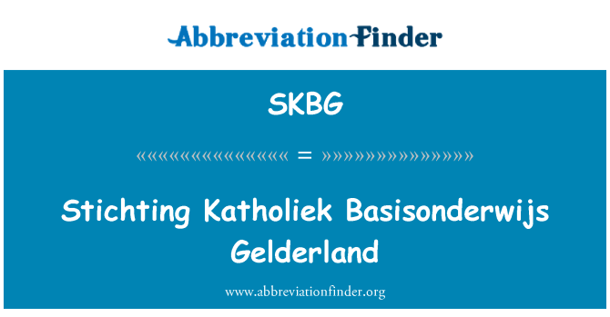 SKBG: Stichting Katholiek Basisonderwijs חלדרלנד