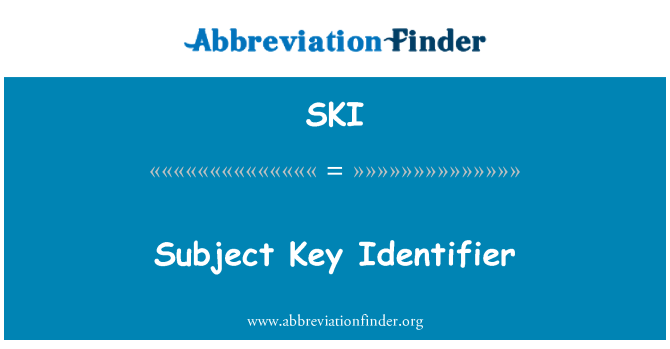 SKI: Sijè Identifiant