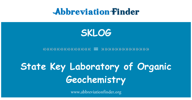 SKLOG: Valtion keskeisten laboratorio orgaaninen geokemia