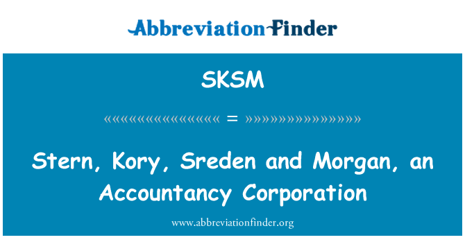 SKSM: Stern, Kory, Sreden ak Morgan, yon Kòporasyon kontabilite