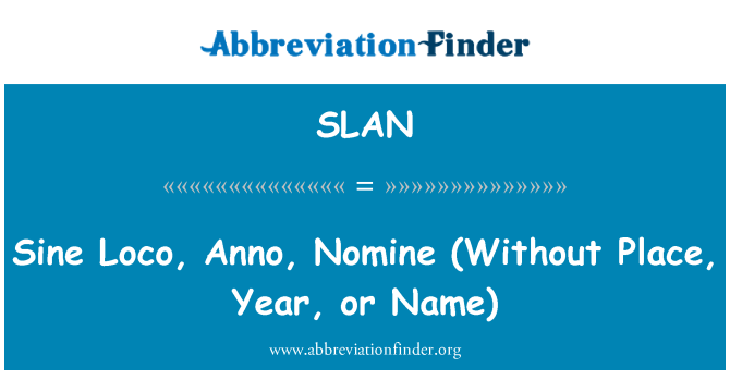 SLAN: Sinis moun fou, Anno, Nomine (san rete, ane, oubyen non)