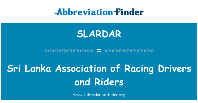 SLARDAR: Association de Sri Lanka de Racing Drivers et pilotes