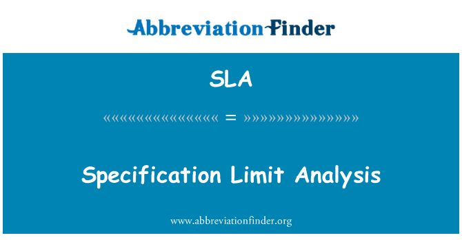 SLA: Specifikation grænse analyse