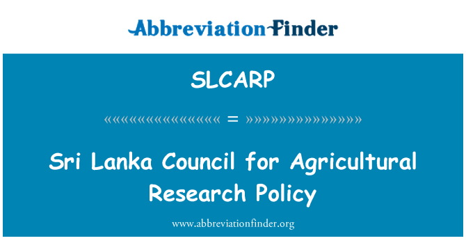 SLCARP: Srí Lanka Rada pro politiky zemědělského výzkumu