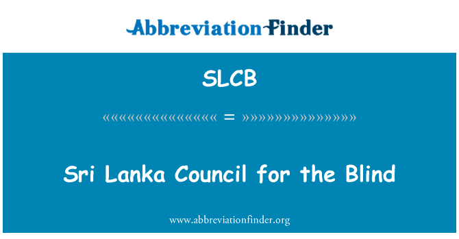 SLCB: Sri Lanka Council for the Blind