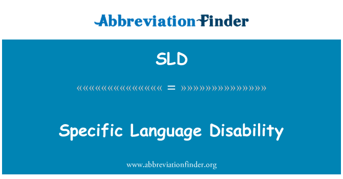 SLD: 特定語言殘疾