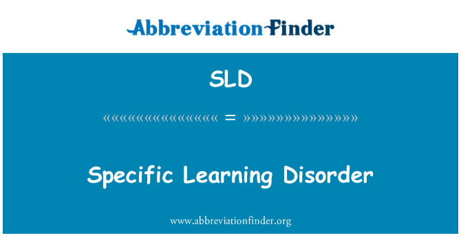 SLD: Trastorno de aprendizaje específico