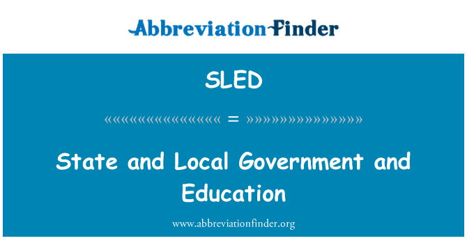 SLED: État et de gouvernement Local et de l'éducation