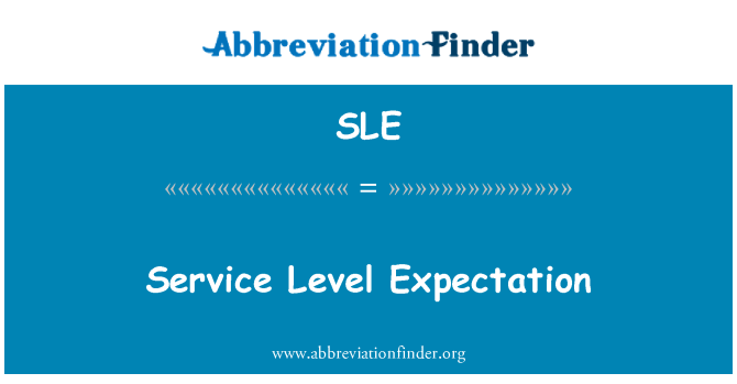 SLE: Expectativas de nivel de servicio