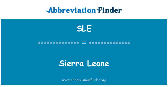 SLE: Siera Leonė