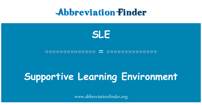 SLE: Destekleyici öğrenme ortamı