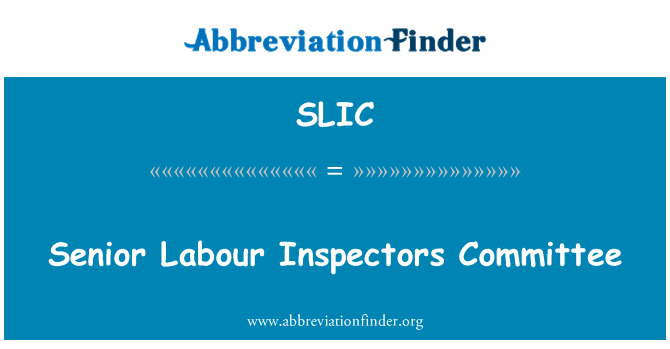 SLIC: سینئر لیبر انسپکٹرز کمیٹی