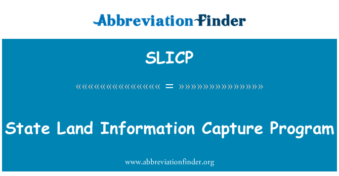 SLICP: Il-programm tal-art ta ' l-Istat tal-Capture informazzjoni