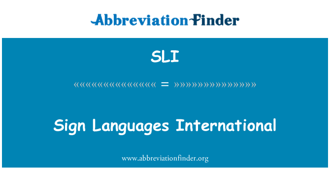 SLI: Международный язык жестов