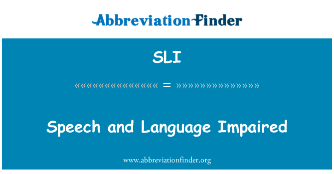 SLI: 言語和語言障礙
