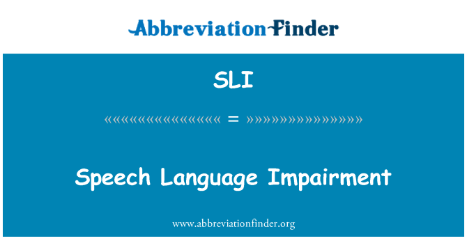 SLI: Danno di lingua di discorso