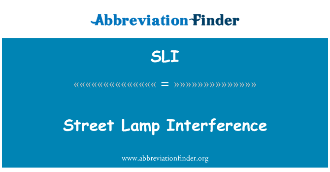 SLI: Street Lamp Interference