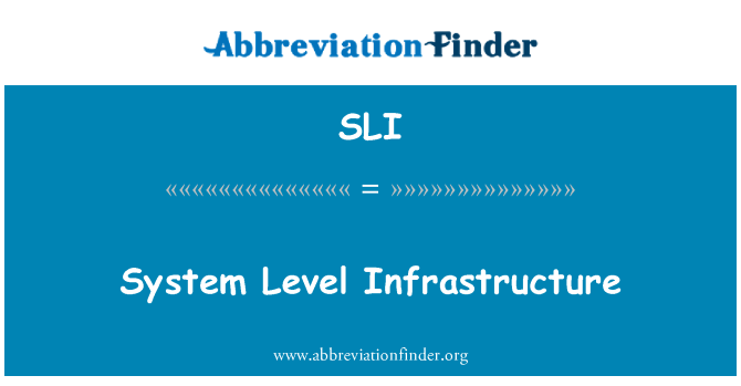 SLI: Infrastruktur aras sistem