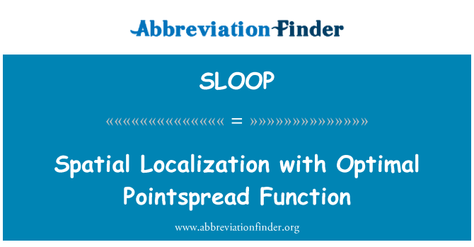 SLOOP: Alueellinen lokalisoinnin optimaalisen Pointspread toiminnan