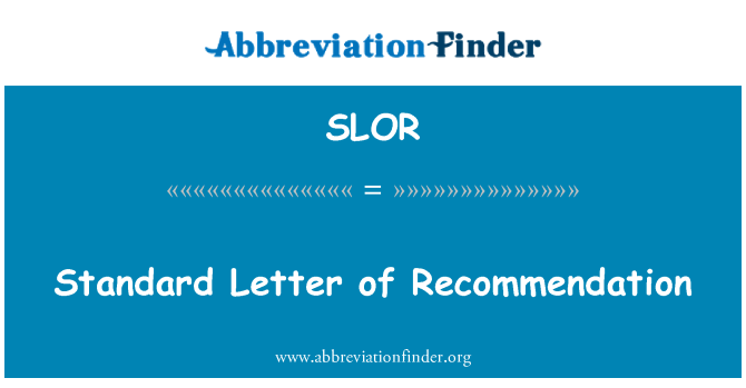 SLOR: Tiêu chuẩn thư giới thiệu
