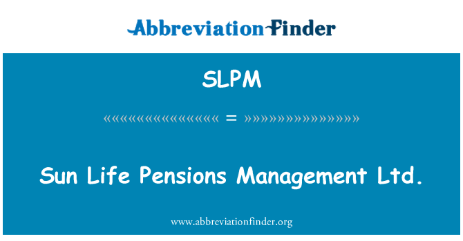 SLPM: Sun Life důchody Management S.r.o.