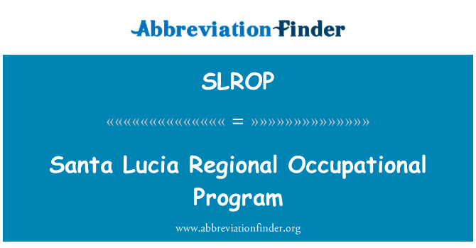 SLROP: Programa Ocupacional Regional Santa Lucia