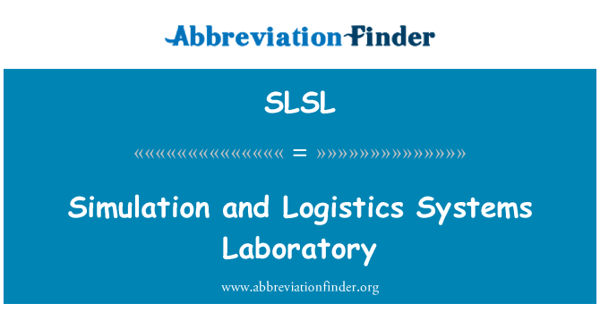 SLSL: نقلی اور شماریاتی نظام لیبارٹری