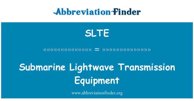 SLTE: Soumaren Lightwave transmisyon ekipman