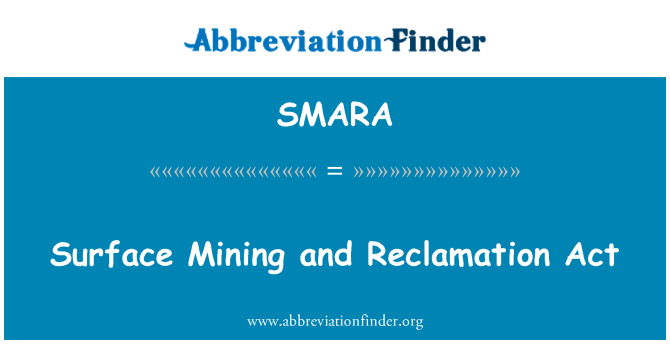 SMARA: 地表採礦和填海工程法